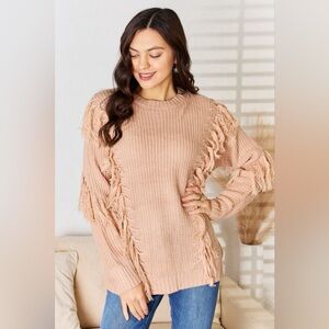 And The Why Tassel Detail Long Sleeve Sweater